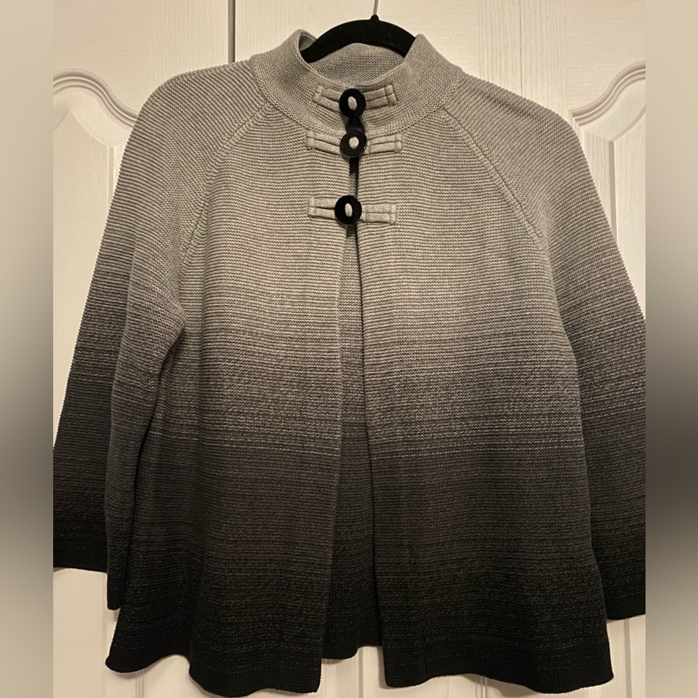 Jones New York Black and Gray Ombre Cardigan Sweater